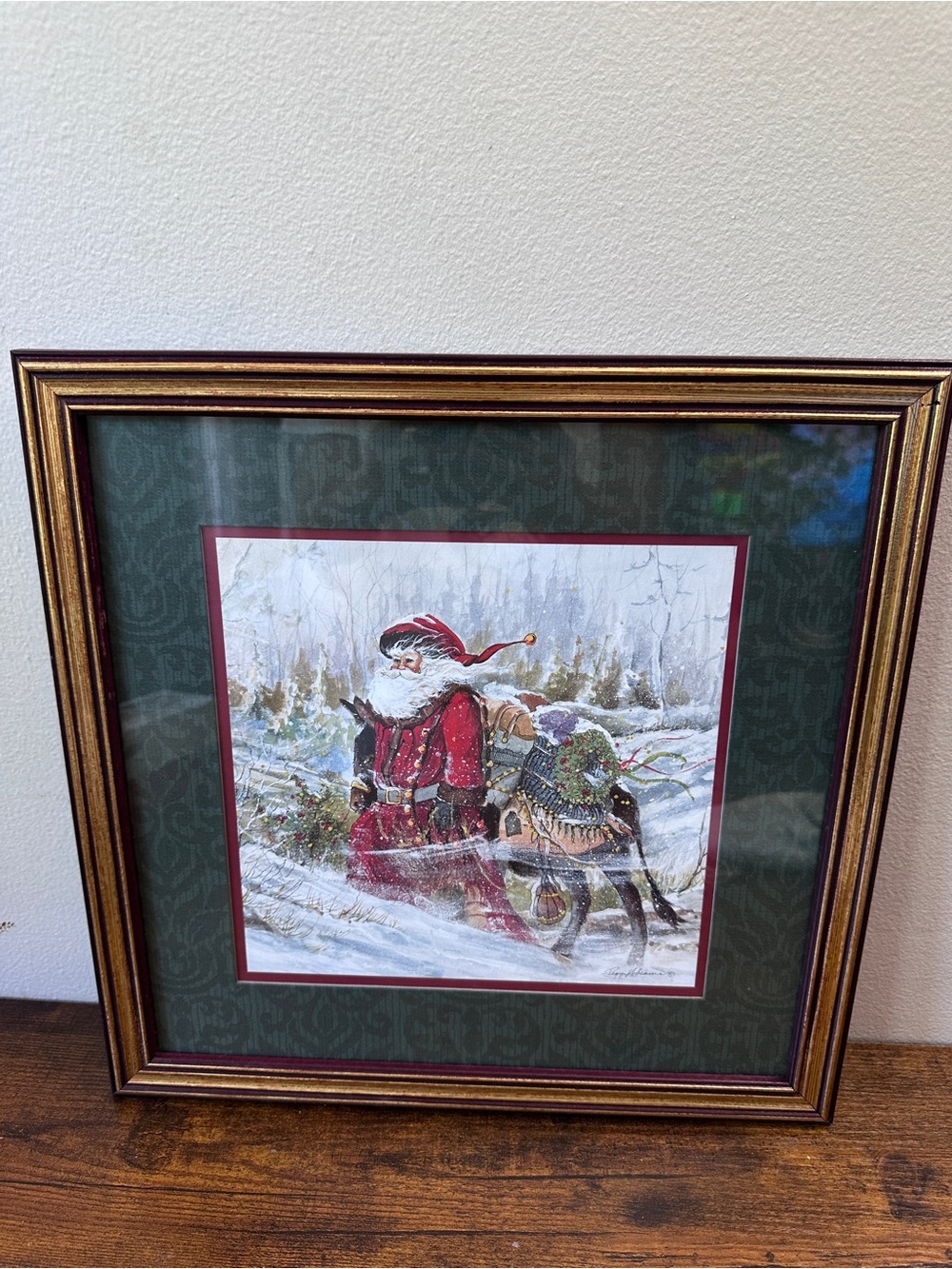 Peggy Abrams Old World Santa Framed Print Vintage Home Interiors Christmas Decor - Picture 5 of 7